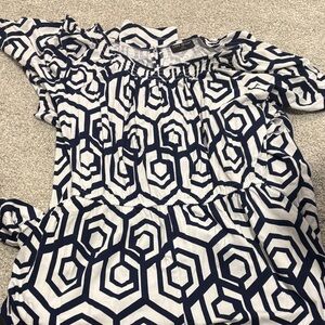 Lane Bryant Navy and White Geometric Pantsuit